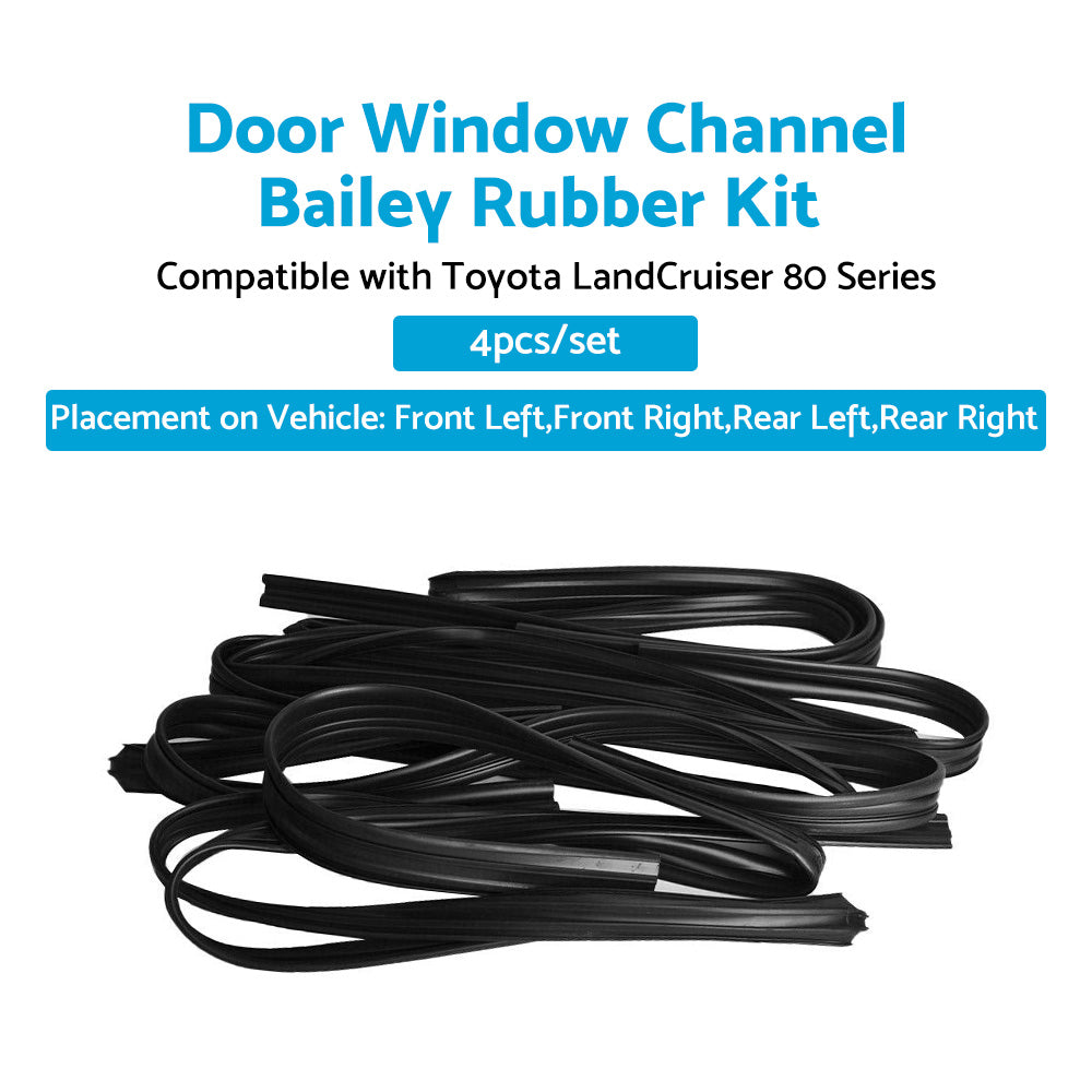 Door Window Channel Bailey Rubber Kit Suitable For Toyota LandCruiser 80 Series