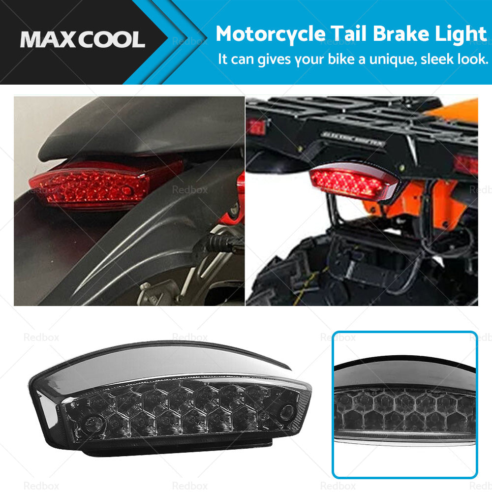 Universal Smoke Motorcycle LED Rear Brake Stop Tail light License Plate light