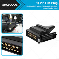 82171BL 12 Pin Flat Connector Plug Suitable For Trailer Caravan Boat Vehicle