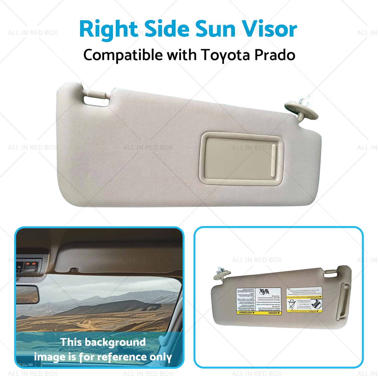 74310-35A91-E1 Right Side Sun Visor Suitable for Toyota Prado 10-23