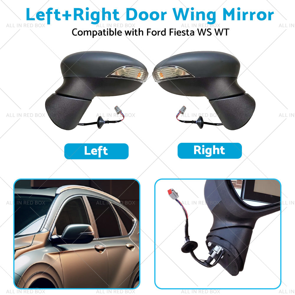 RH  LH Pair Electric Door Mirror No Heat Suitable For Ford Fiesta WS WT 08~17