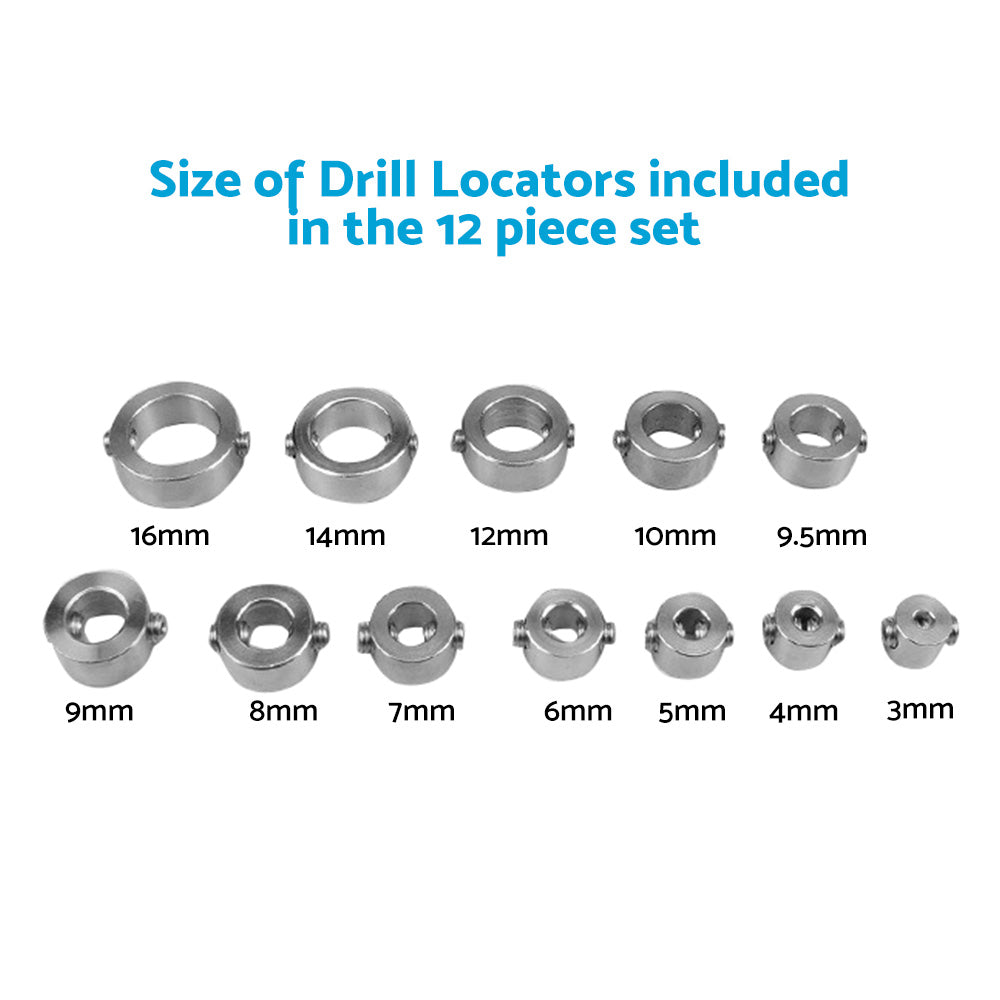 Drill Stop Collar Set 3mm-16mm Drilling Bit Depth Stopper Ring Suitable For Woodworking