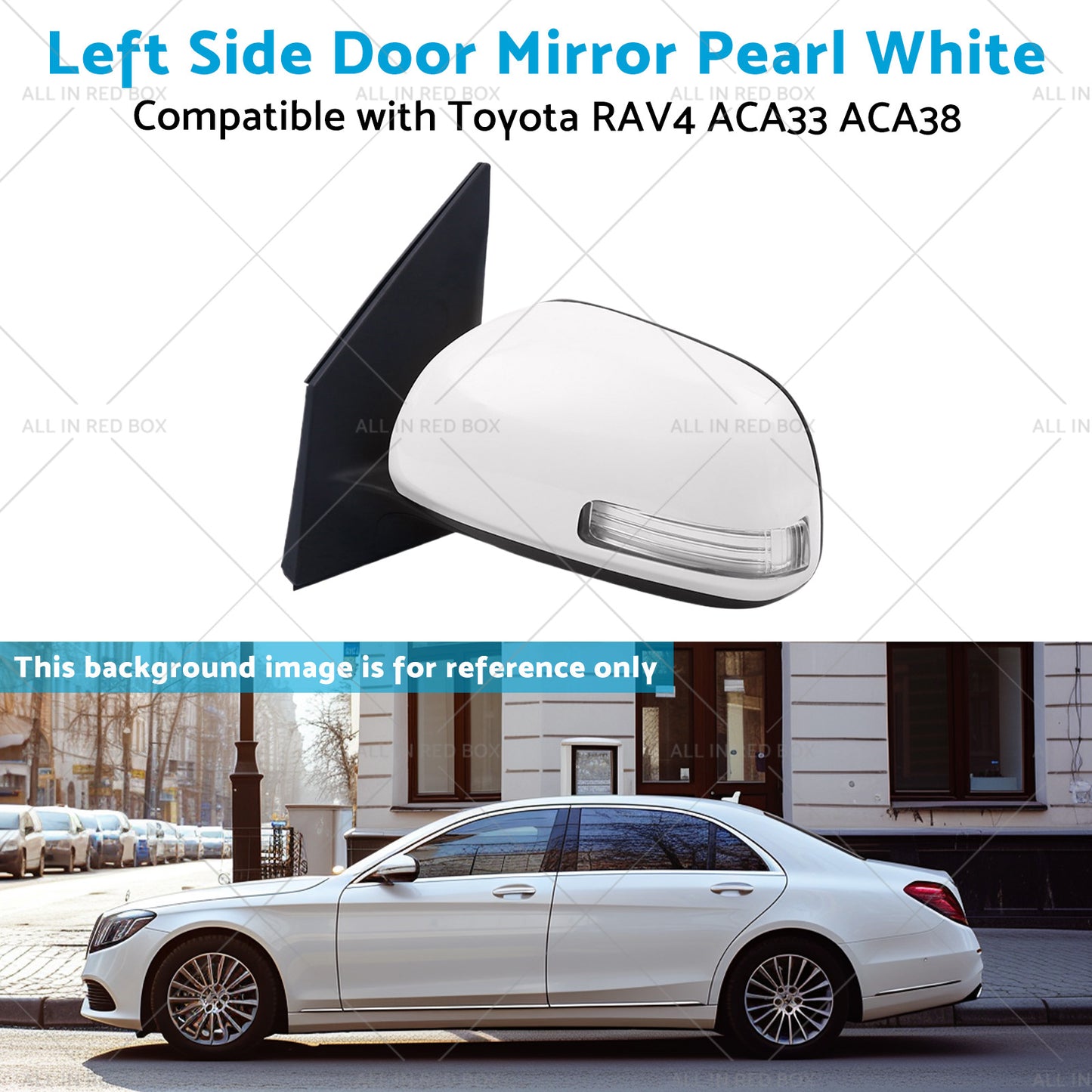 Pearl White Mirror Left Side Door Suitable for Toyota RAV4 ACA33 ACA38 2008-2012