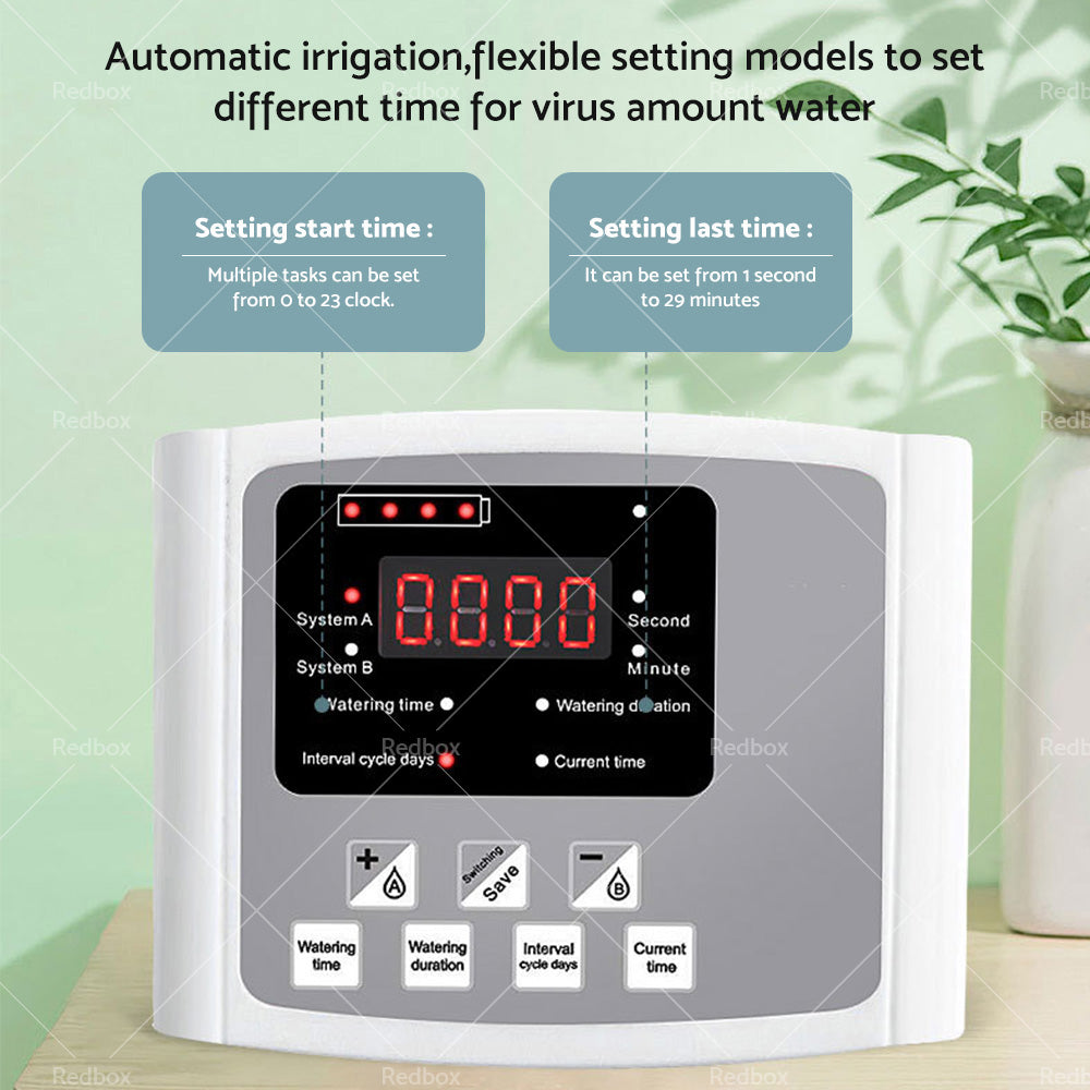 Smart Drip Self Watering System Irrigation Timer kit 10M Solar Power Plant Auto