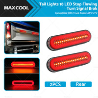 2X Tail Lights 18 LED Stop Flowing Turn Signal Brake Rear Truck Trailer ATV UTV