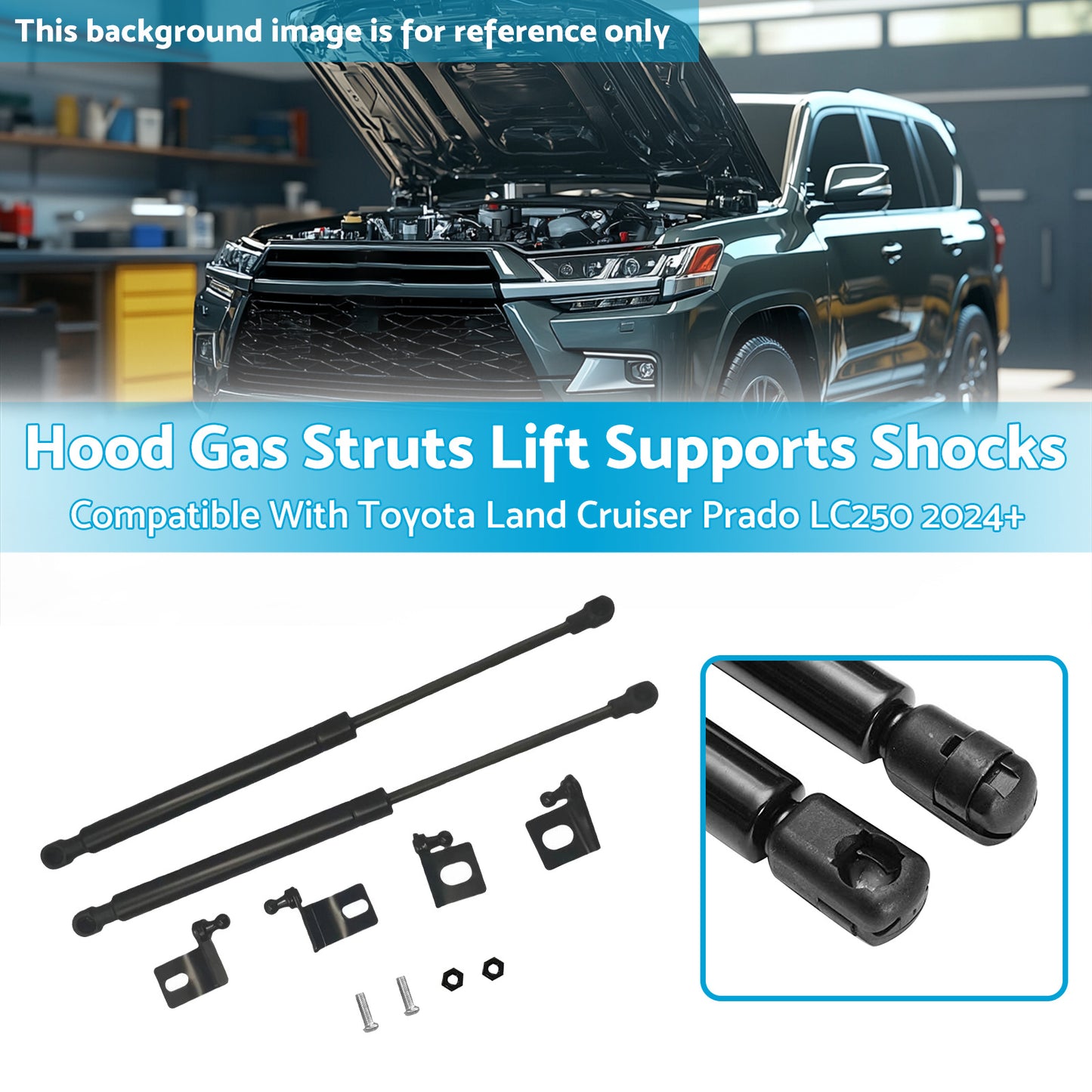 {{ Hood Gas Struts Lift Support Shocks Suitable For Toyota Land Cruiser Prado LC250 }} - Buy Car Parts Online at {{ Kaka Auto Parts }}.