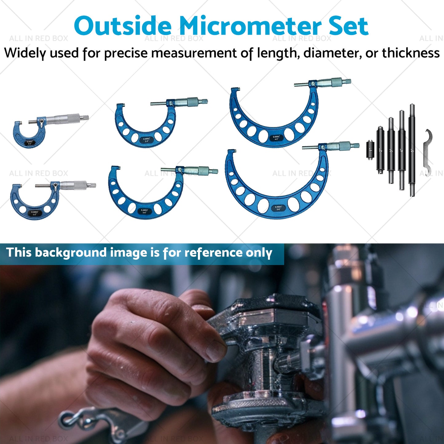 6pcs or set 0-6 inch  Outside Micrometer set Machinist Tool Carbide 0. 0001 inch