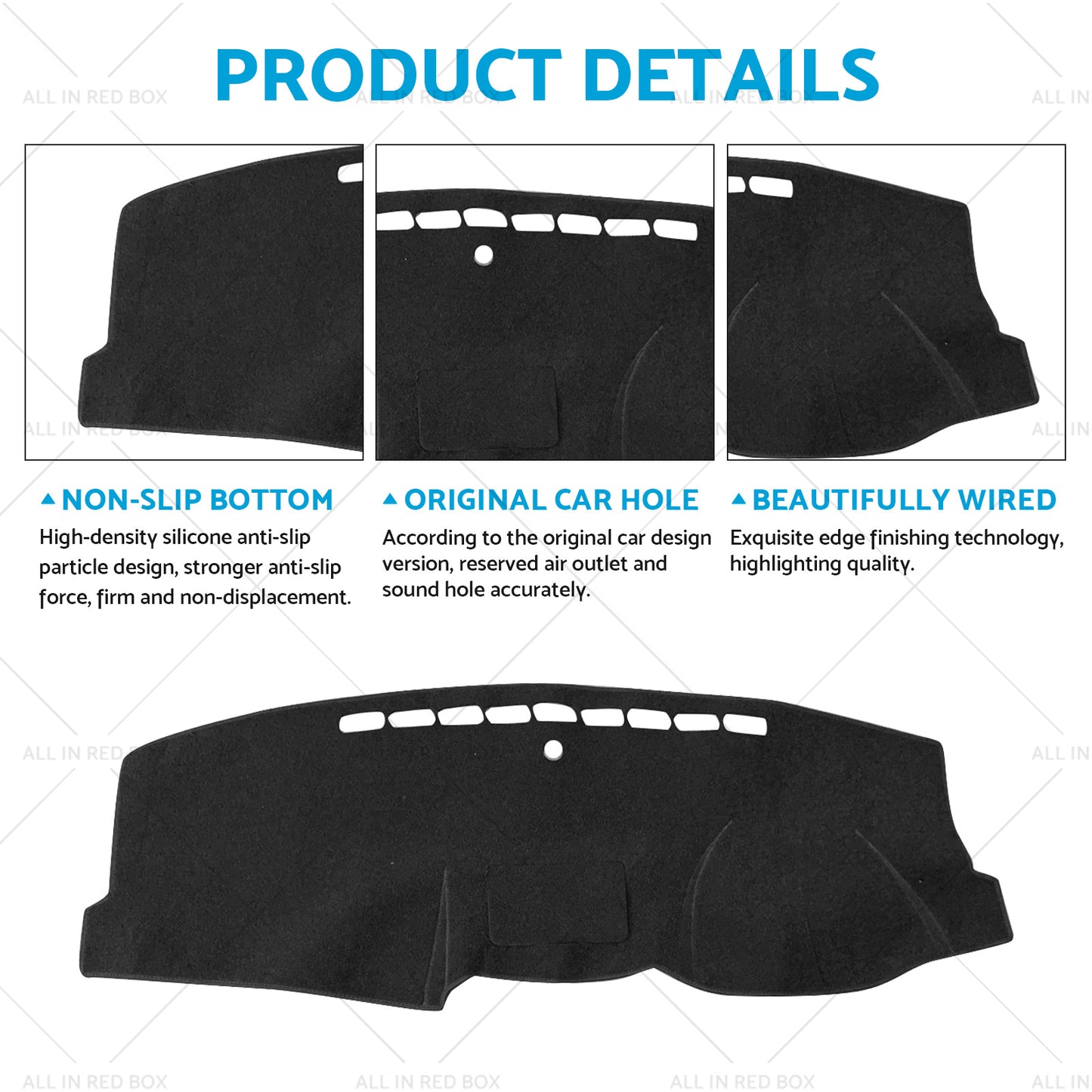 Dashboard Sun Cover Dash Mat Suitable for Haval H6 LUX 7 or 2016-2020 Black