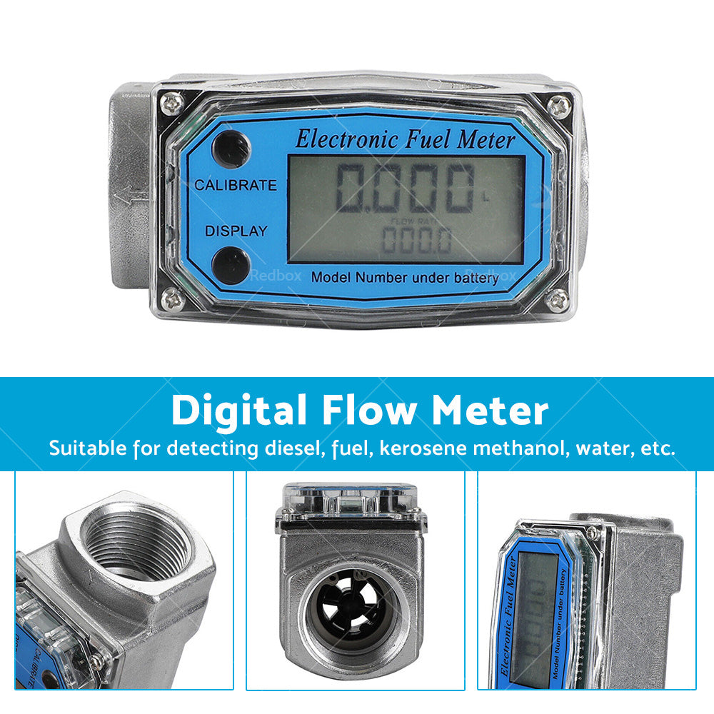 1/1.5/2 inch Turbine Digital Diesel Water Fuel Flow Meter Oval Gear Flow Gauge