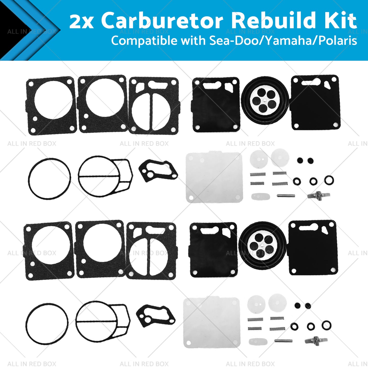 2x Carburetor Carb Rebuild Repair Kit Suitable Sea-Doo SP SPI SPX HX GS GSI GSX