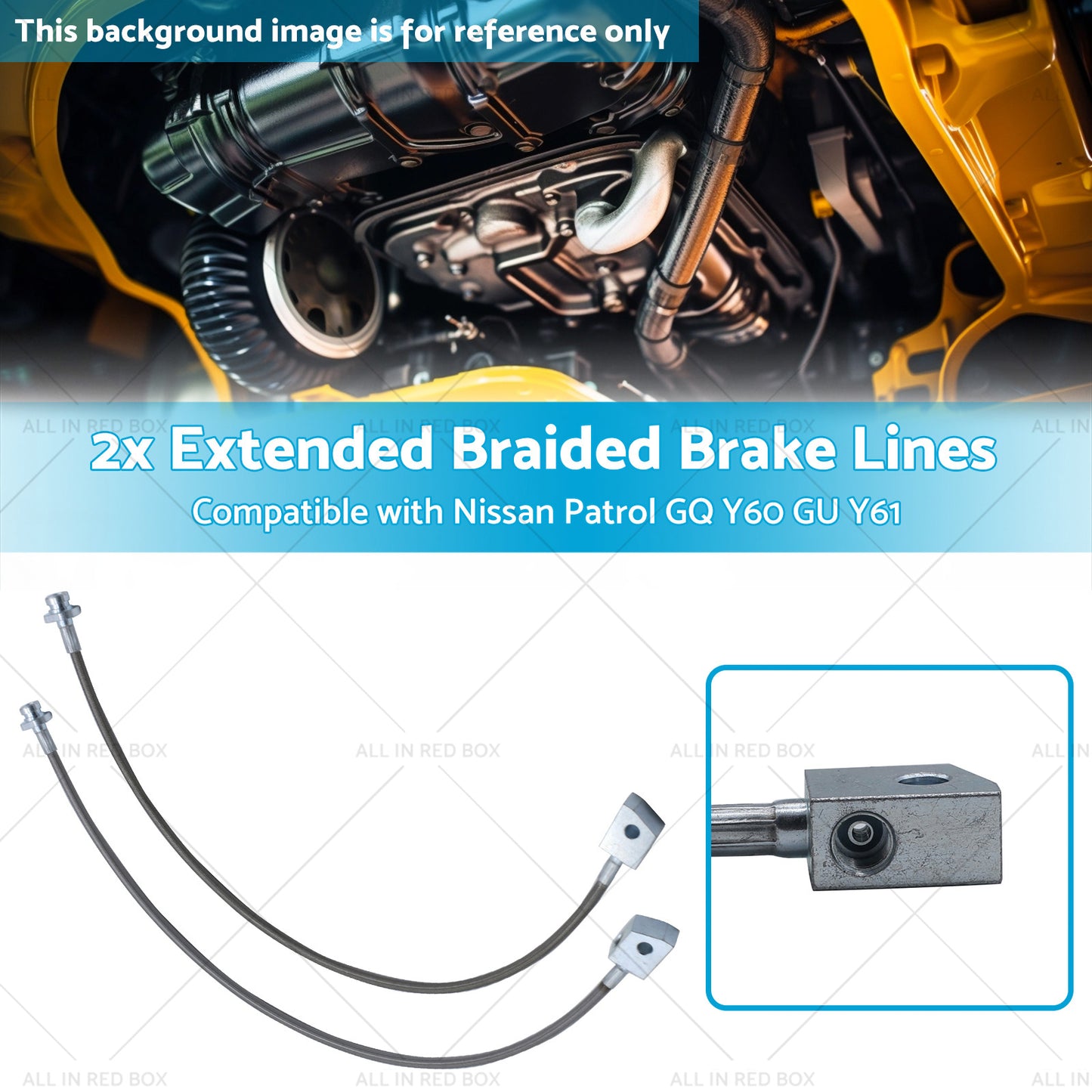 2x Extended Braided Brake Lines Suitablefor Nissan Patrol GU Y61 GQ Y60 2-6inchLift