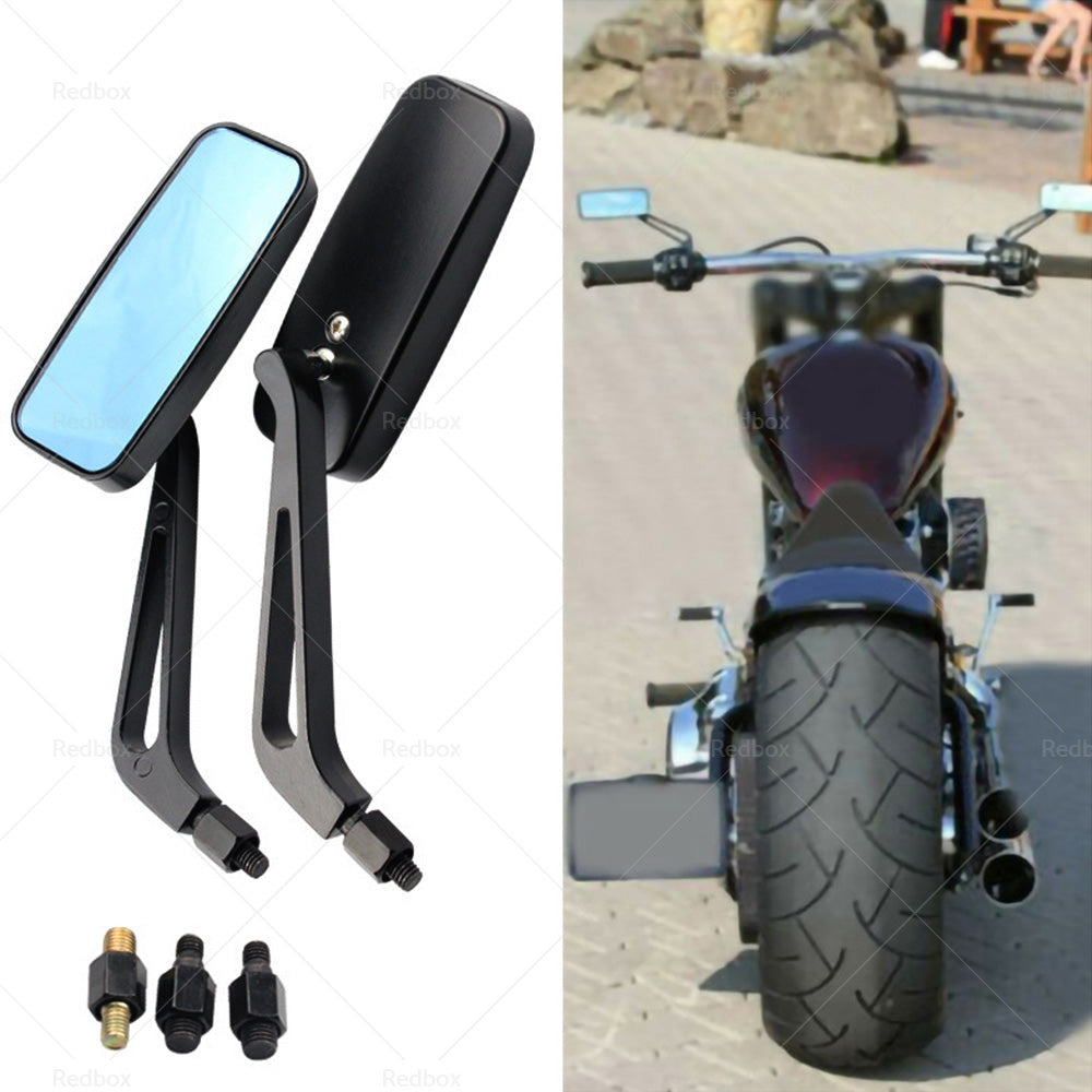 2x 8 10mm Motorcycle Mirrors Suitable For Chopper Cruiser Bobber Cafe Racer