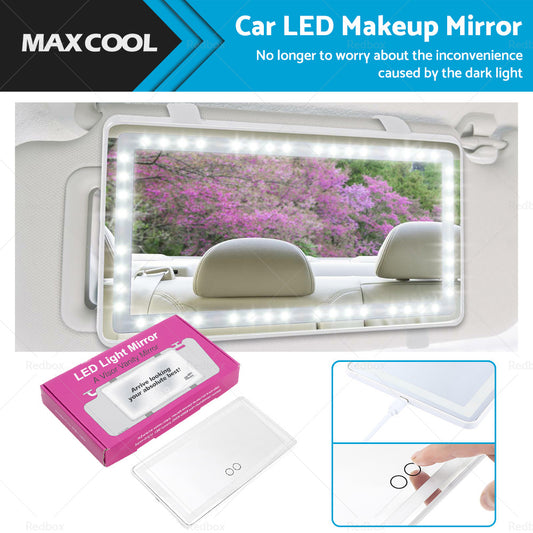 Car Sun Visor LED Makeup Cosmetic Mirror Set with 3 Type Light Touch Screen New