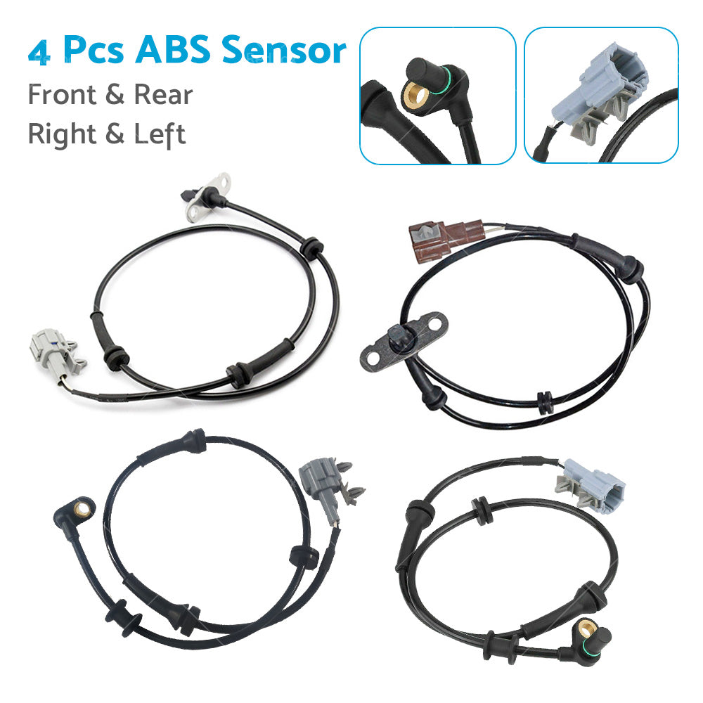 4x ABS Wheel Speed Sensor Front Rear Left Right for Nissan Navara D40 2005-2014