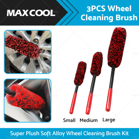 Set Of 3 Wheel Woolies Luxury Super Plush Soft Alloy Wheel Cleaning Brush Kit