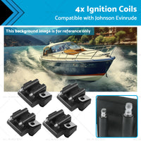 4x Ignition Coils Suitable for Johnson or Evinrude 2-Stroke 8-300HP Motor 582508
