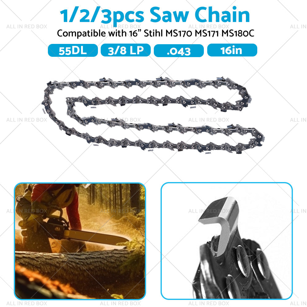 16 inch Chainsaw Saw Chain 55DL 3/8 LP 043 Suitable for Stihl MS170 MS171 MS180C