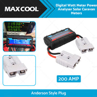 200 Amp Digital Watt Meter Power Analyser Solar Caravan Anderson Style Plug 12V