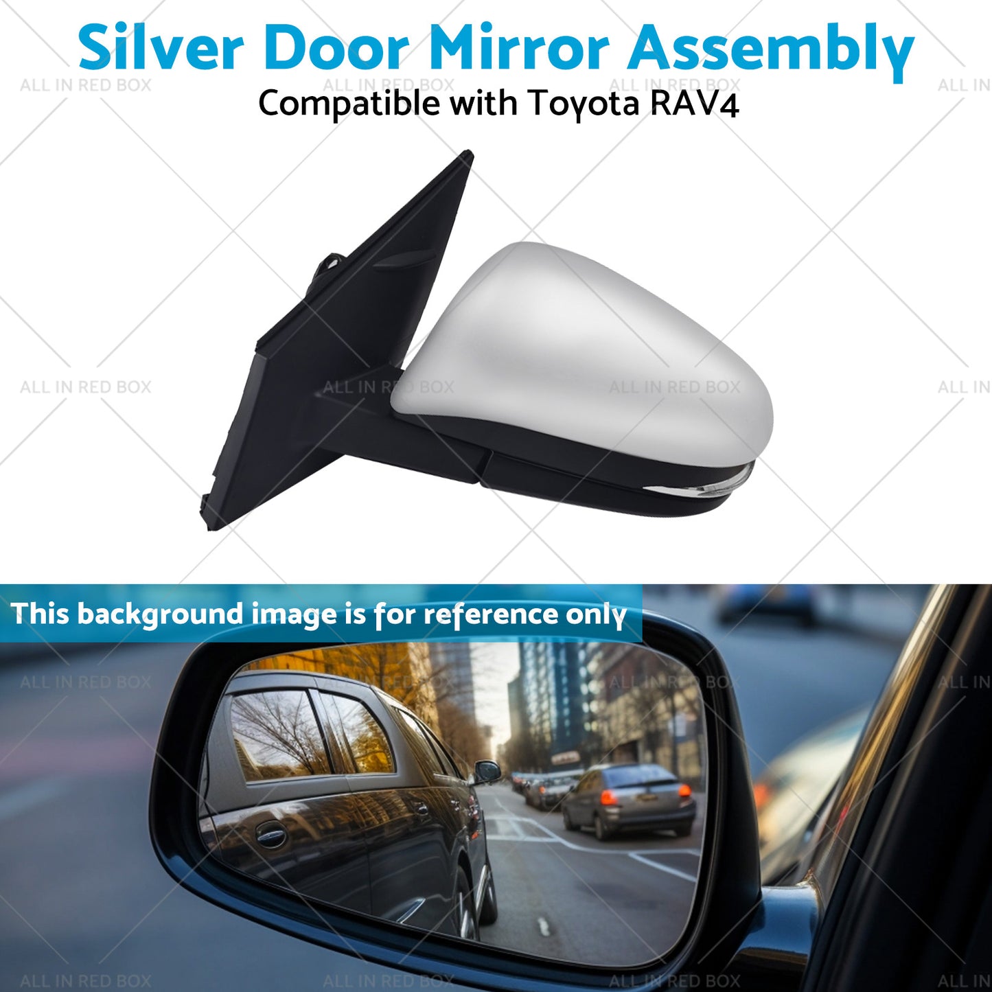 Door Mirror Silver Suitable for Toyota RAV4 2013 - 2018 Left Side 5-wire