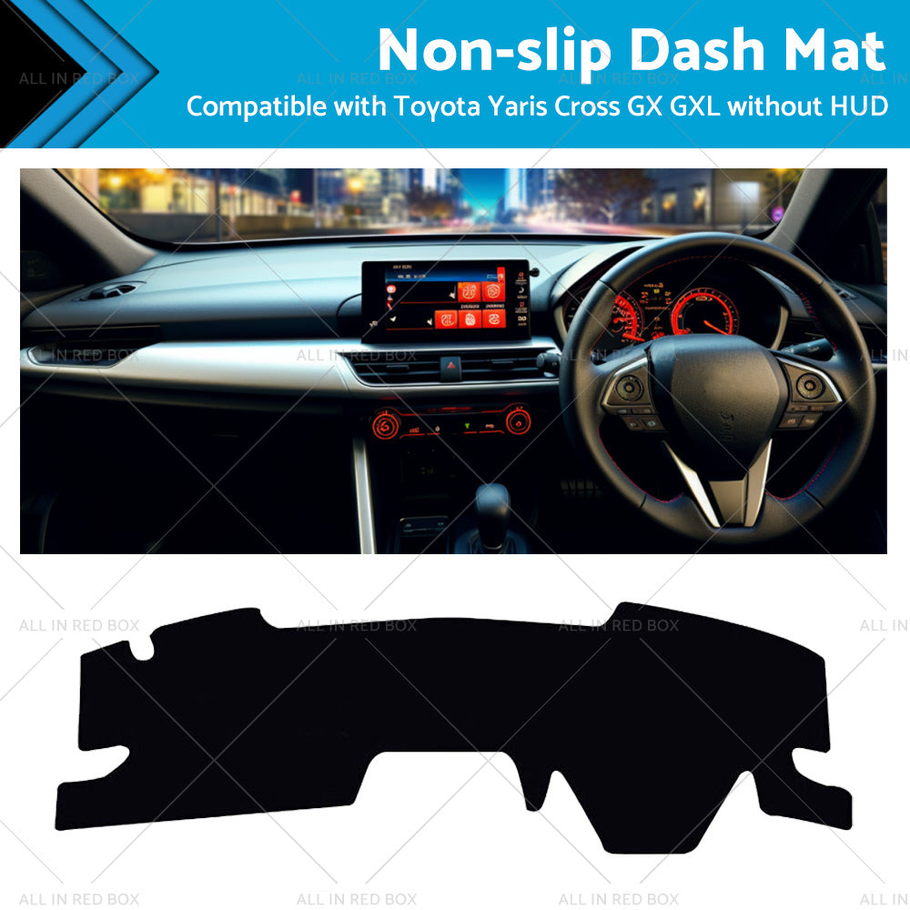 Black Non-Slip Dash Mat Cover Suitable For Toyota Yaris Cross GX GXL 5 2020-2022