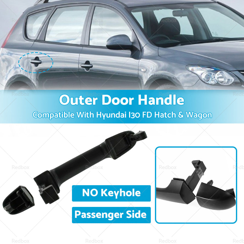 Front LH, Rear LH RH Outer Door Handle NO Keyhole Suitable for Hyundai i30 FD