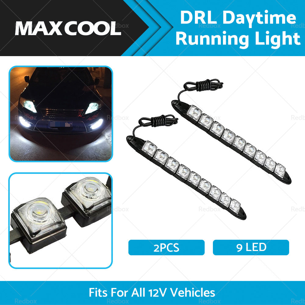 2PCS 9 LED DRL Fog Driving Daylight Daytime Running Light Car Auto Head Lamp