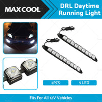 2PCS 9 LED DRL Fog Driving Daylight Daytime Running Light Car Auto Head Lamp