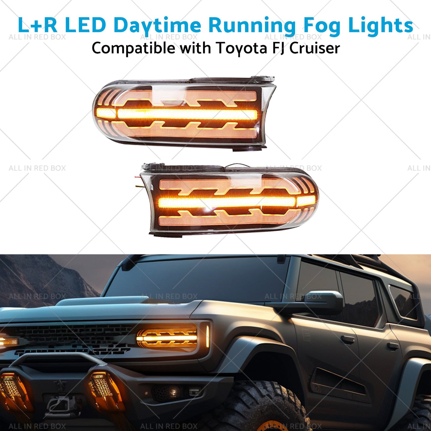 LED Fog Lights Daytime Running Light Suitable for DRL Toyota FJ Cruiser 07-21