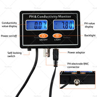 Online PH  and  EC Conductivity Monitor Meter Tester Rechargeable Aquaculture Pond