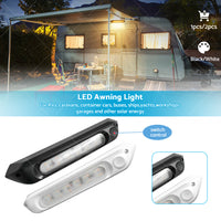 287MM DUAL LED BUG LIGHT 12/24V AWNING LIGHT AMBER/WHITE LIGHTS W/ SWITCH