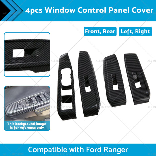 Suitable For Ford Ranger Carbon Car Window Control Panel Switch Cover 4pcs