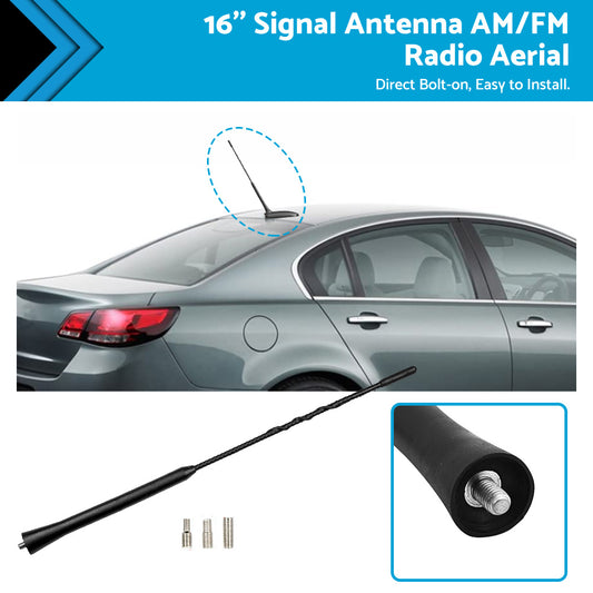 16'' Signal Antenna AM or FM Radio Aerial Black Suitable For Nissan Navara 2005 on