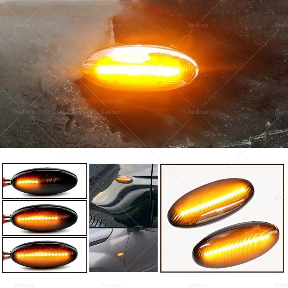 2x Dynamic Side Light Turn Signal Indicator Suitable For Nissan Navara D22 NP300