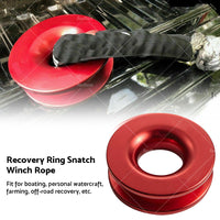 Recovery Ring Snatch Block Pulley 37479lbs & Soft Shackle Tow Winch Rope Straps