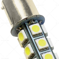 2x 12V BA15D LED 18 SMD Cool  White Light Globes 5050 For Caravan Car