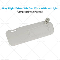 1x Gray Right Driver Side Sun Visor Suitable for 10-13 Mazda 3 BBM369-270C-75