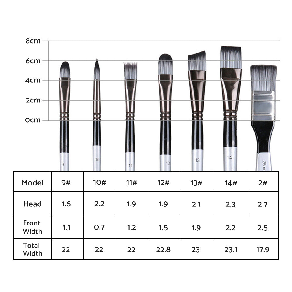 Artist Paint Brush Set 19x Suitable For Watercolour, Acrylic, and Oil Painting with Sponge Brushes