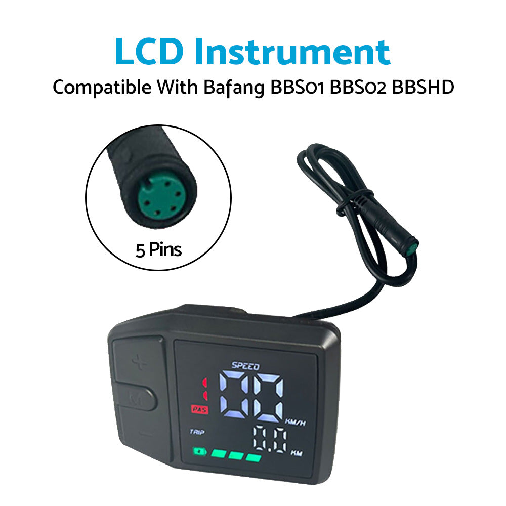 High Quality LCD Instrument Suitable For Bafang BBS01 Center Motor Color Display