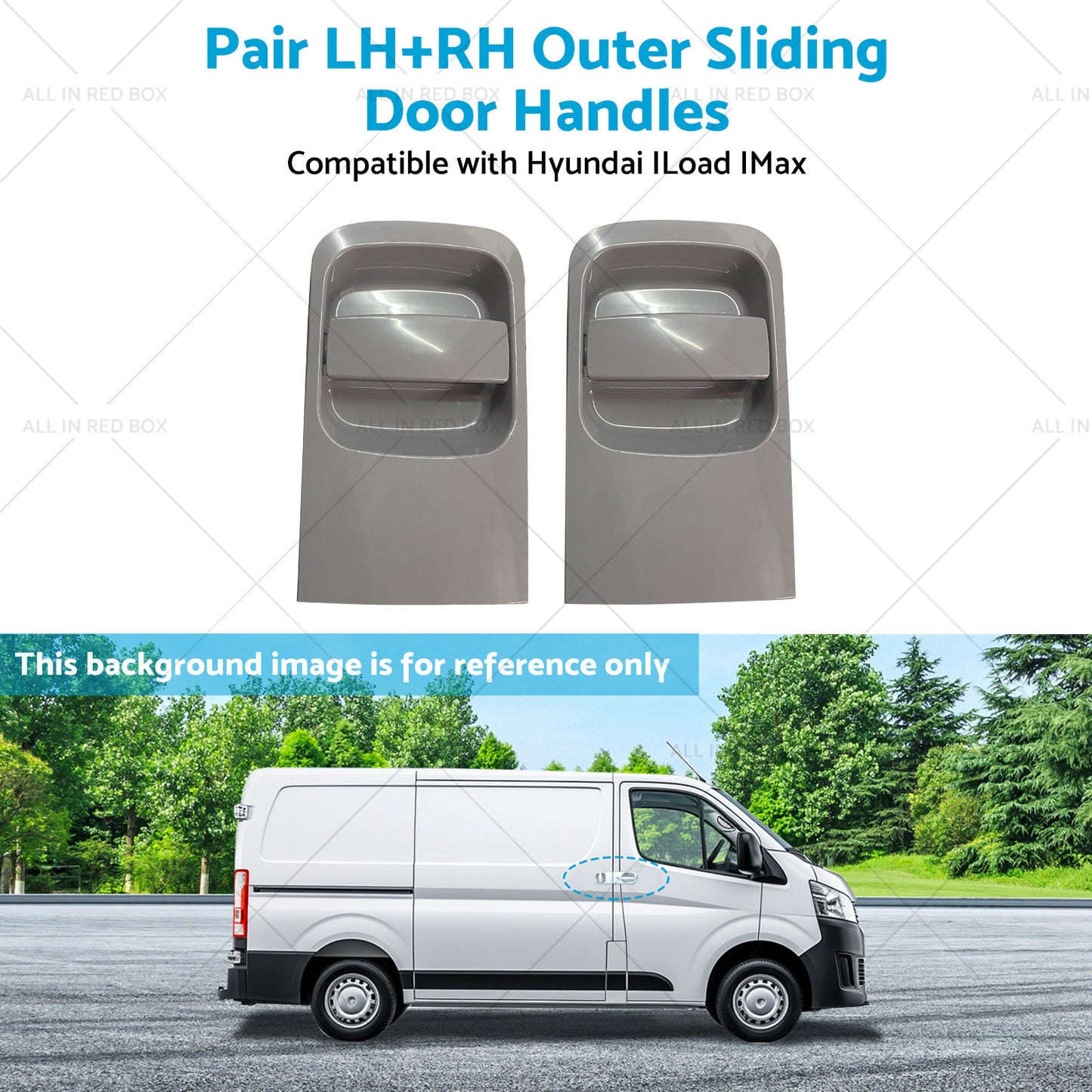 Pair Grey LHRH Outer Sliding Door Handles Suitable for 08~15 Hyundai ILoad IMax