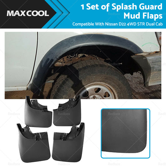 Front Rear LH and RH Mud Flaps Suitable For NISSAN NAVARA D22 STR 4WD D CAB 2004-ON