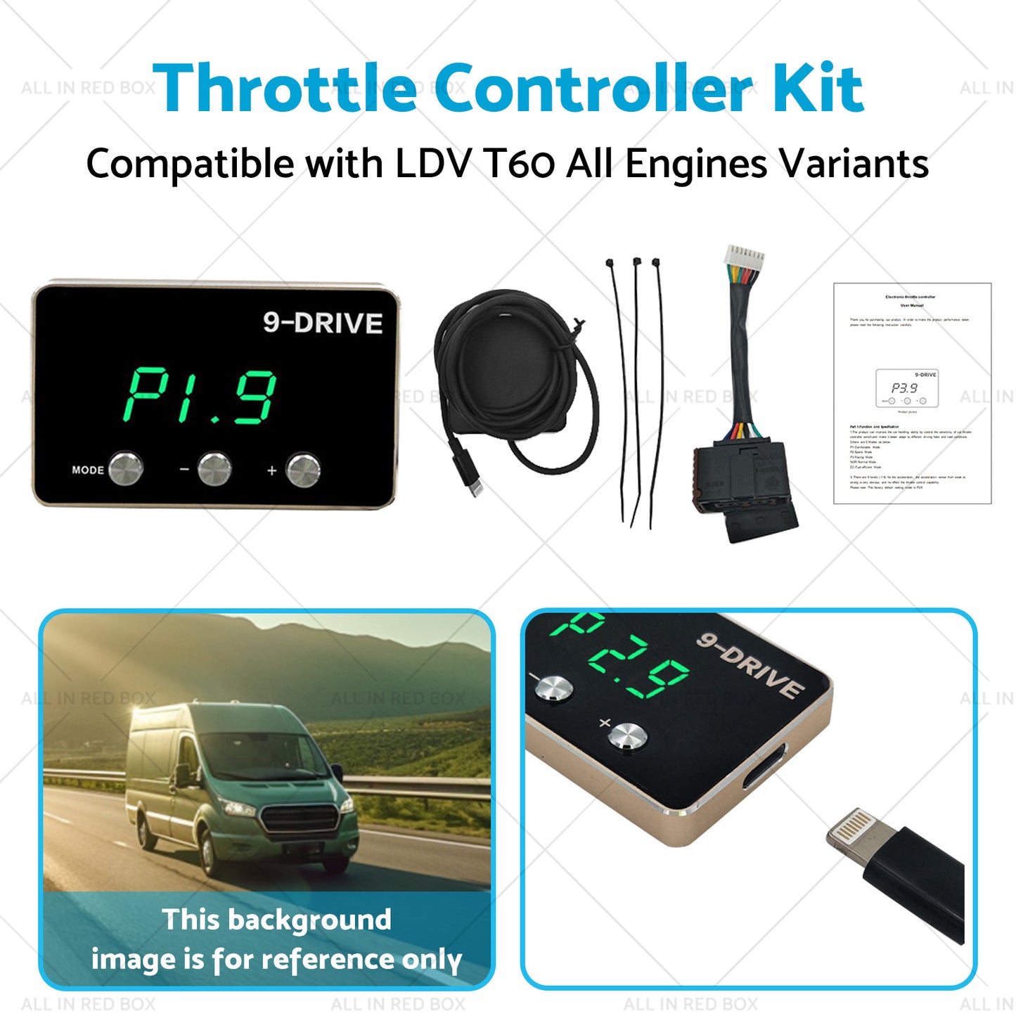 EVC Throttle Controller Kit Suitable for LDV T60 2017-On All Engines