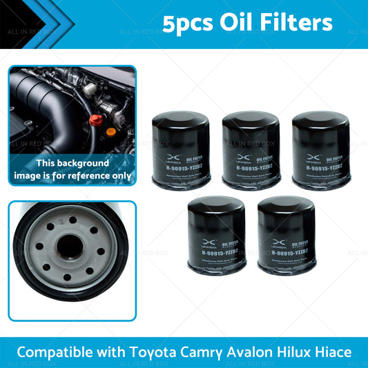 5x Oil Filter Suitable for Toyota Camry Avalon Hilux Hiace 90915-YZZD2 1KDFTV