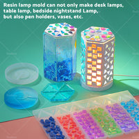 Silicone Resin Mold Mosaic Table Lamp Night Light Mold Set DIY Craft Pen Holder