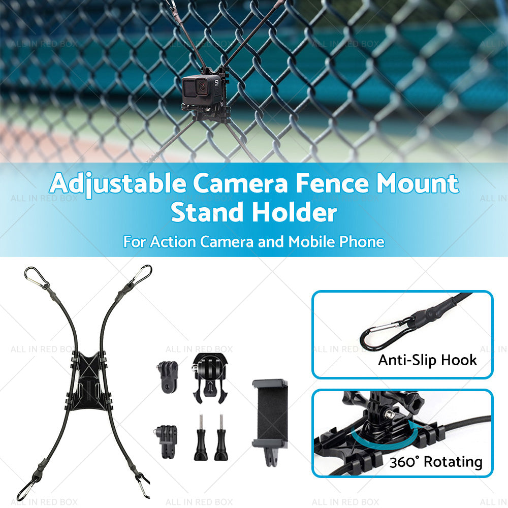 Adjustable Camera Fence Mount Stand Holder For Action Camera and Mobile Phone