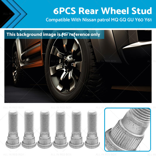 6PCS Rear Wheel Stud Suitable For Nissan patrol MQ GQ GU Y60 Y61